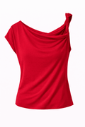 Blusa Roja medio hombro corta - BL5598-ROS