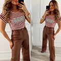 Blusa Terracota Amour rayas - BL1236-TES