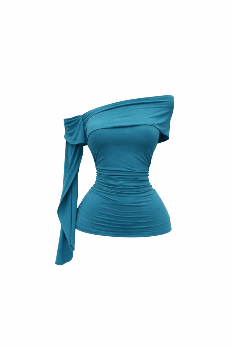 Blusa Turquesa hombros caídos - BL3041-TUS