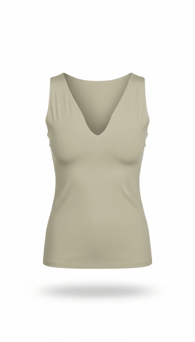 Blusa Verde cuello V sin mangas - BL0803-VSM