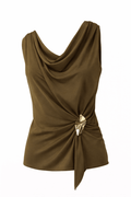 Blusa Verde Olivo con accesorio - BL5512-VES