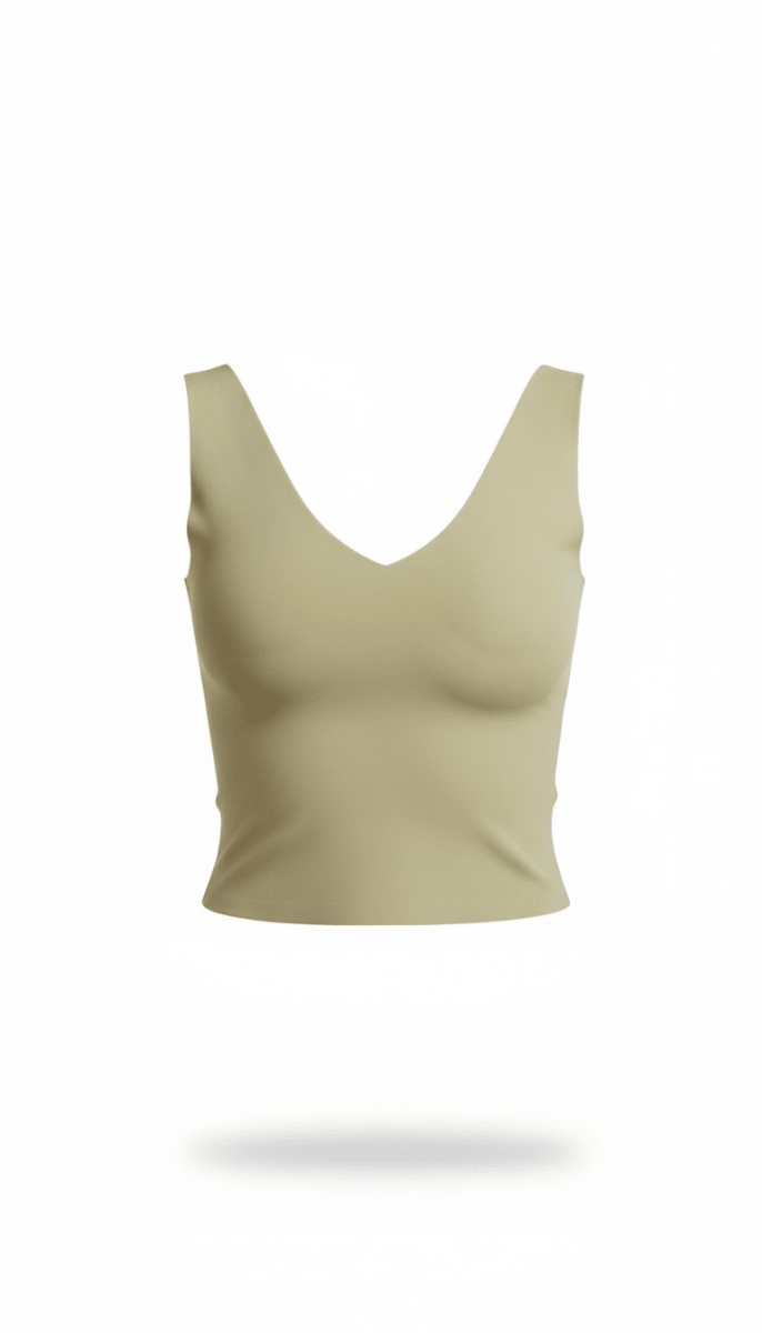 Blusa Verde Olivo cuello V tirante grueso - BL0790-VES