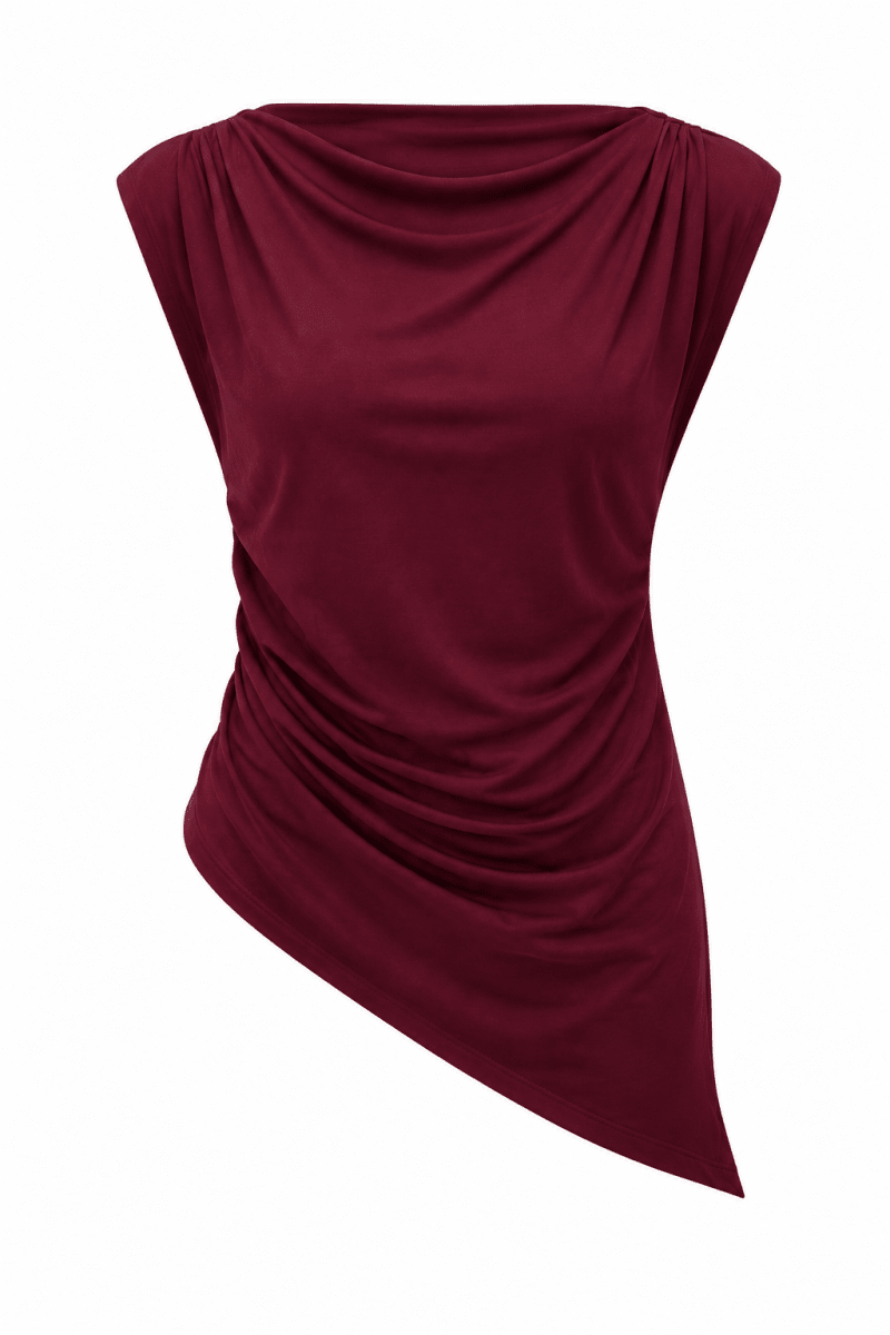 Blusa vino asimétrica - BL0078-VIS