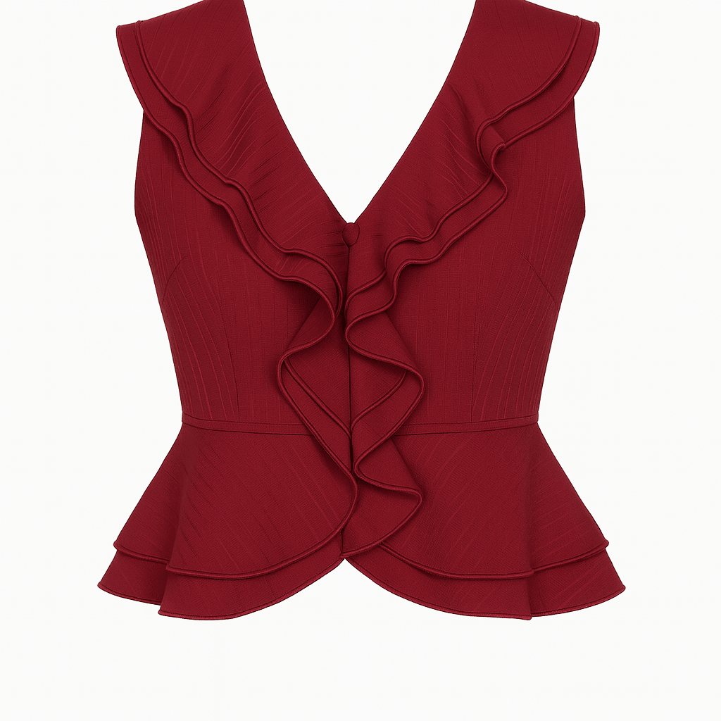 Blusa Vino con vuelos - BL6053-VIS