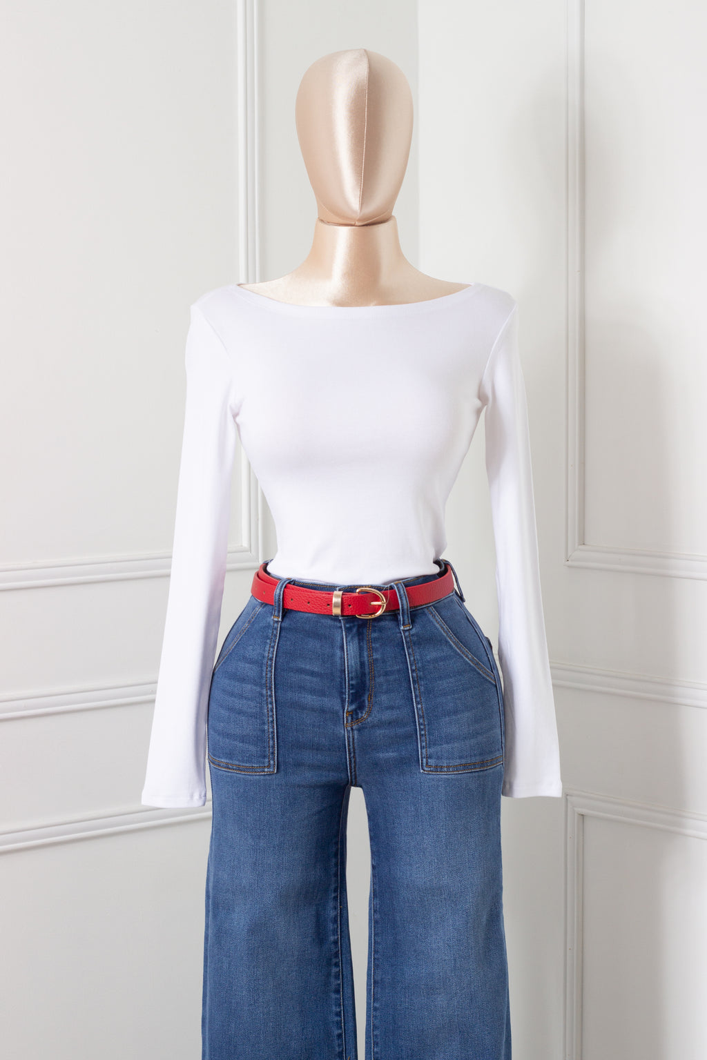 Blusa Blanca manga larga algodón
