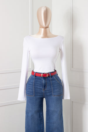 Blusa Blanca manga larga algodón