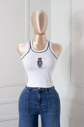 Blusa blanca básica con Oso