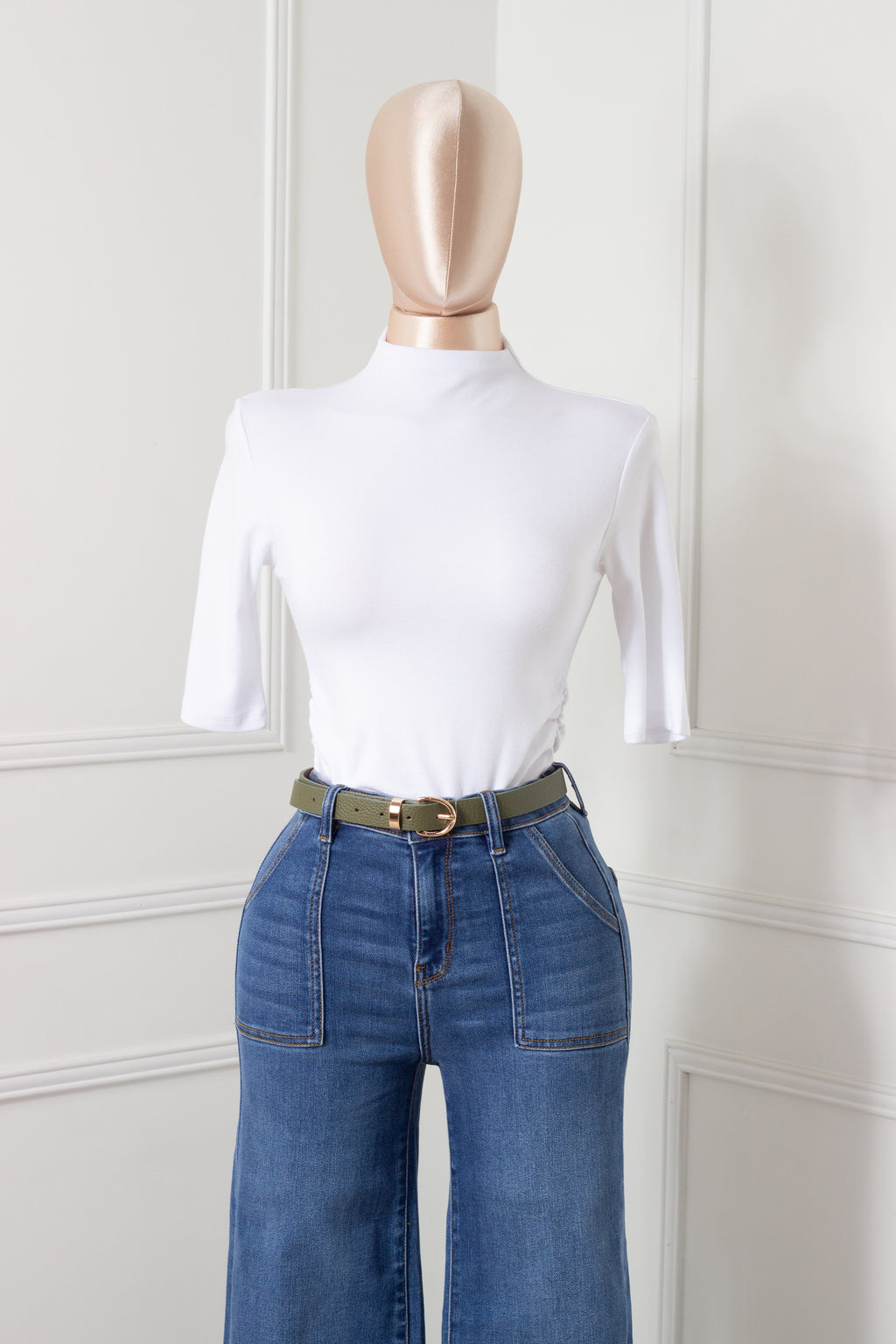 Blusa Blanca manga tres cuartos