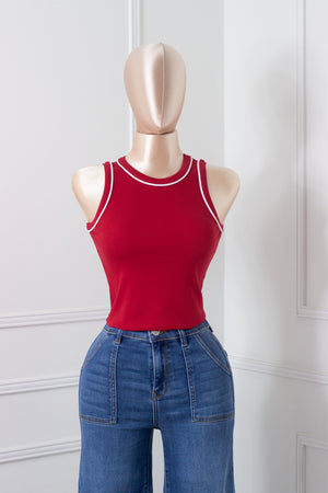 Blusa Roja básica sin manga
