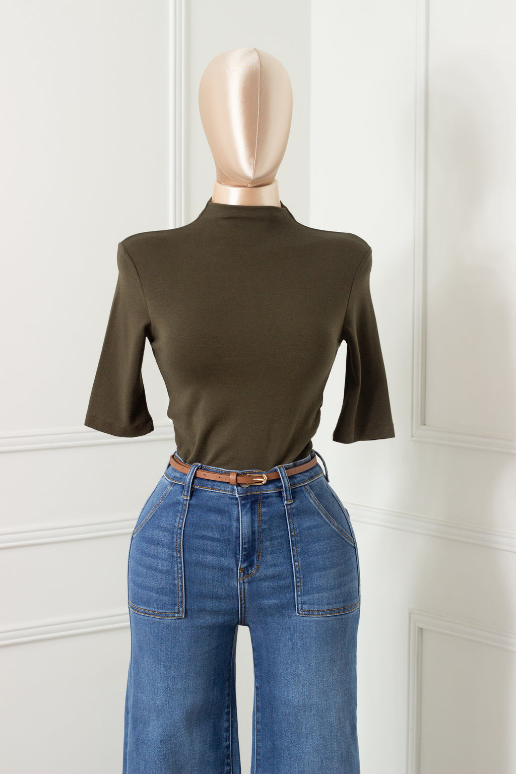 Blusa Verde manga tres cuartos