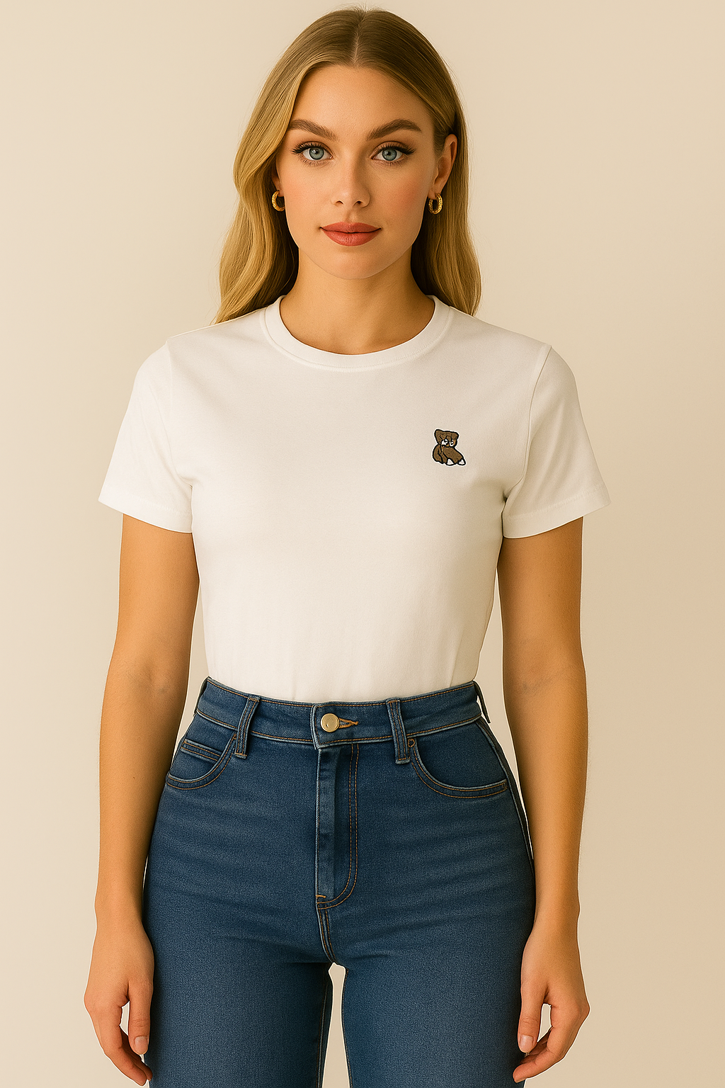Camiseta blanca de oso
