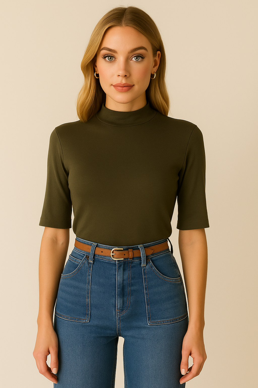 Blusa Verde manga tres cuartos