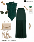 Bodysuit verde encaje con transparencia - BL5621-VES