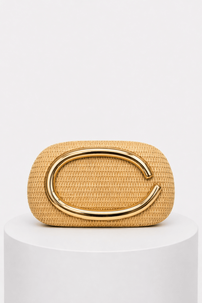 Bolso de Mano paja natural - BOR202-BE