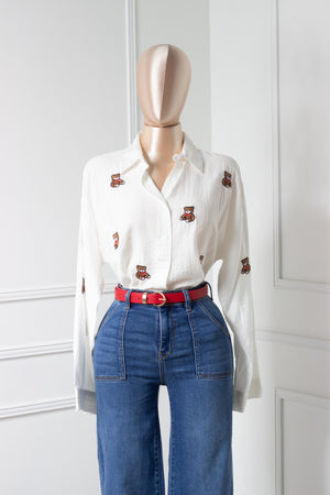 Camisera blanca con oso