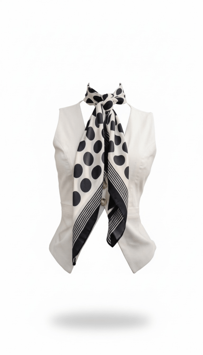 Chaleco Blanco con bufanda - CH5277-BLS
