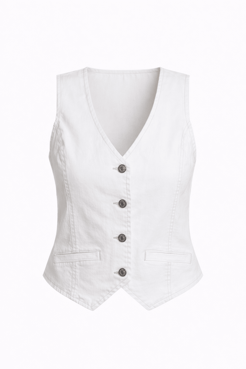 Chaleco Blanco mezclilla - CH5155-BLS