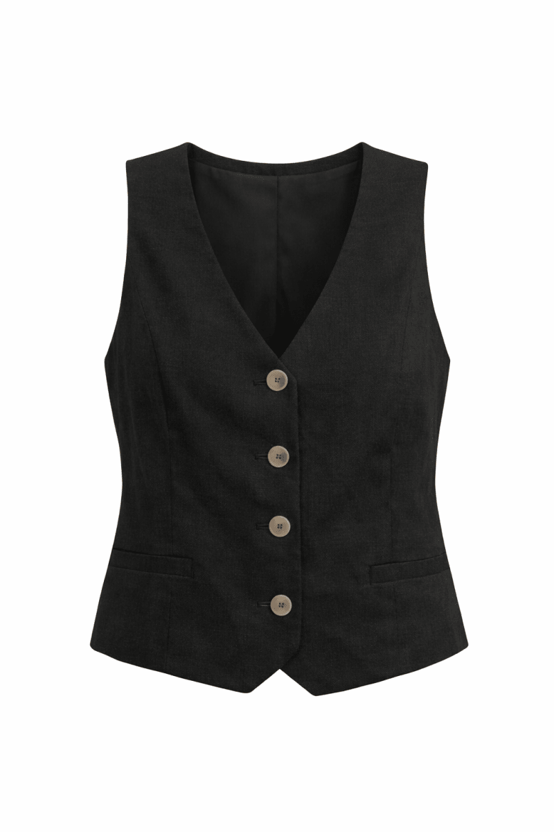 Chaleco lino Negro - CH5221-NES