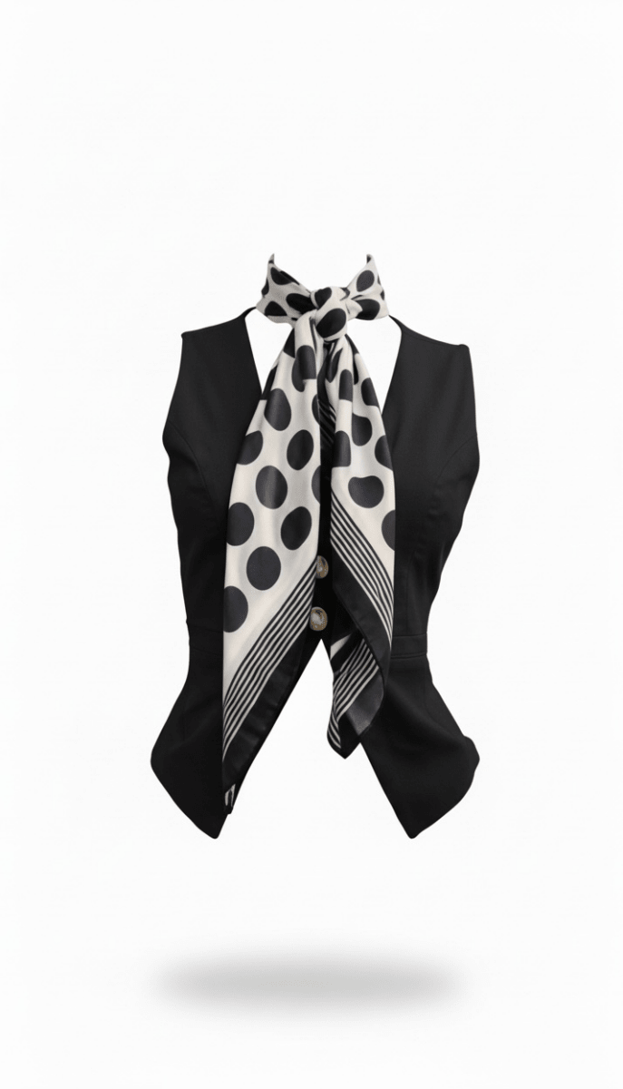 Chaleco Negro con bufanda - CH5277-NES