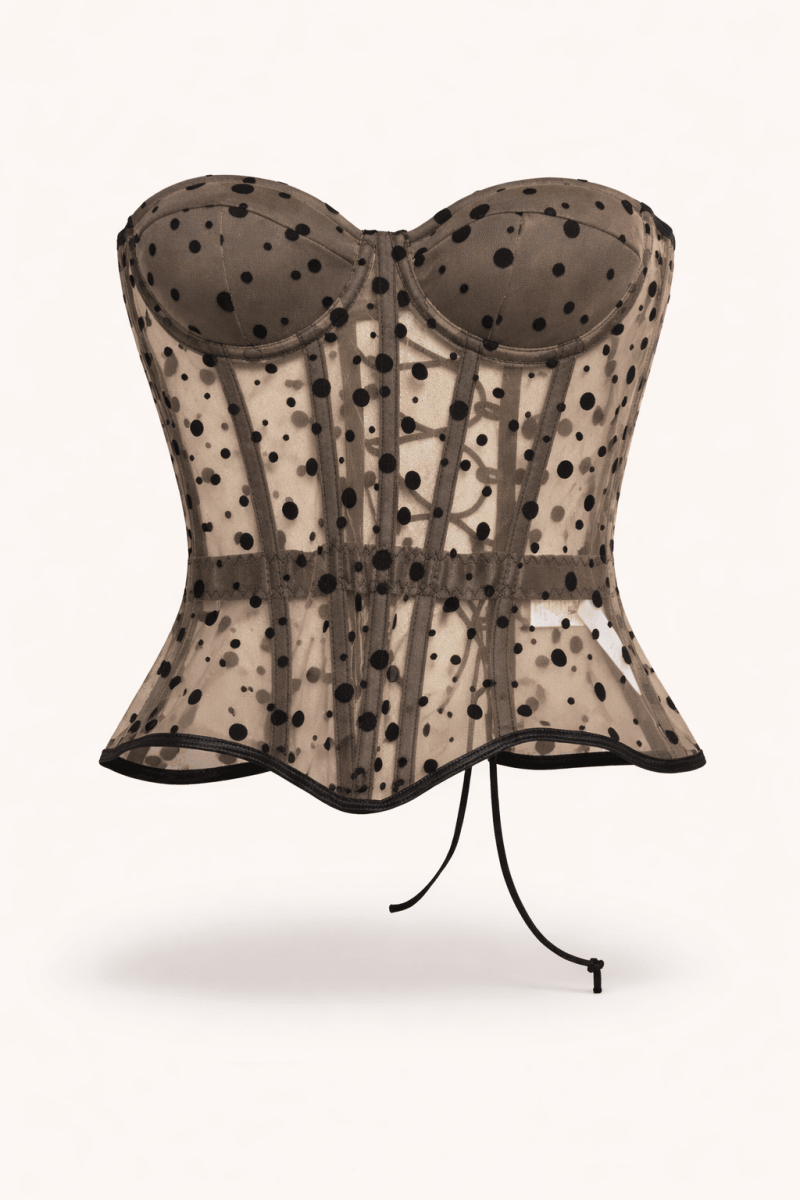 Corset Beige con negro - CO7403-BES