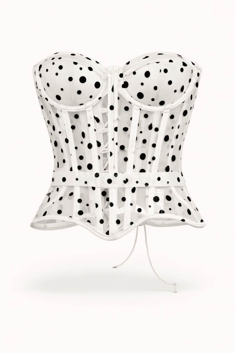 Corset Blanco con Negro - CO7403-BLS