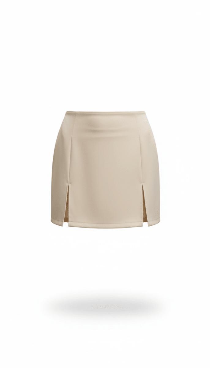 Falda beige corta - FA424-BLS