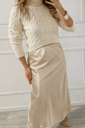 Falda Beige Satín - FA1710-BES