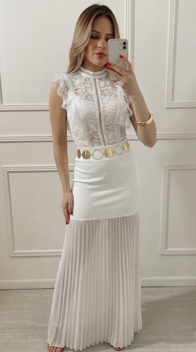 Falda Blanca larga - FA0001-BLS