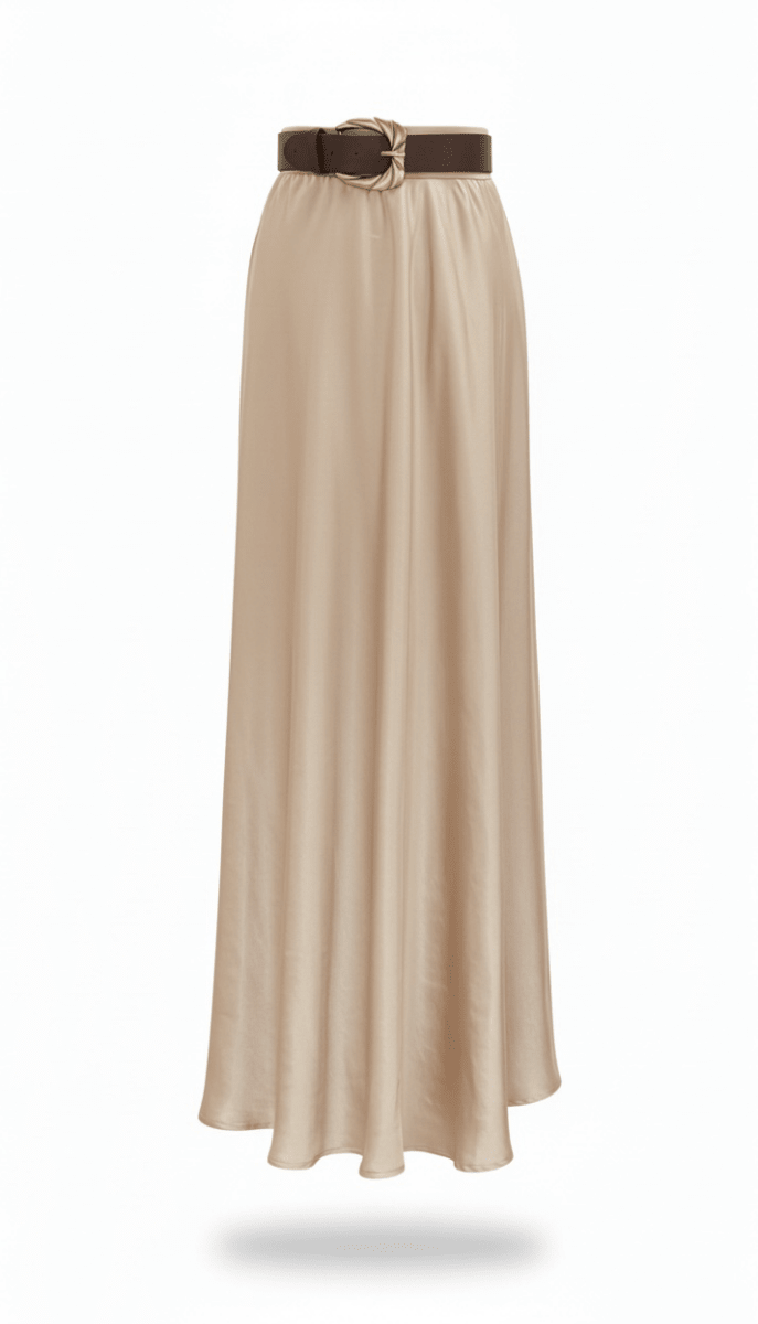 Falda Camel Satín Faja - FA8954-CAS