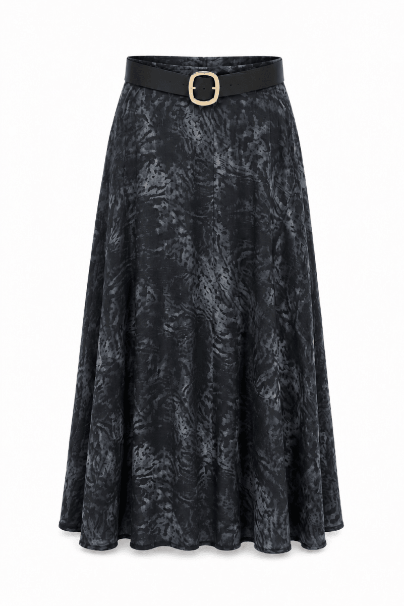 Falda estampada negra - FA0001NEXS