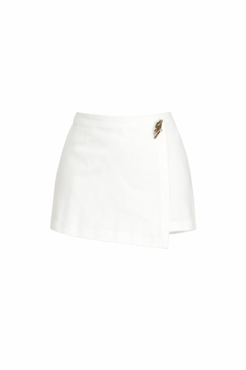 Falda Short Blanca con pendiente - FA6815-BLS