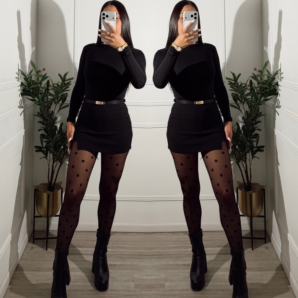 Falda Short Negra - FA2937-NES