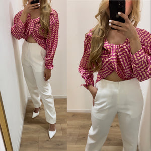 Blusa camisera estampada