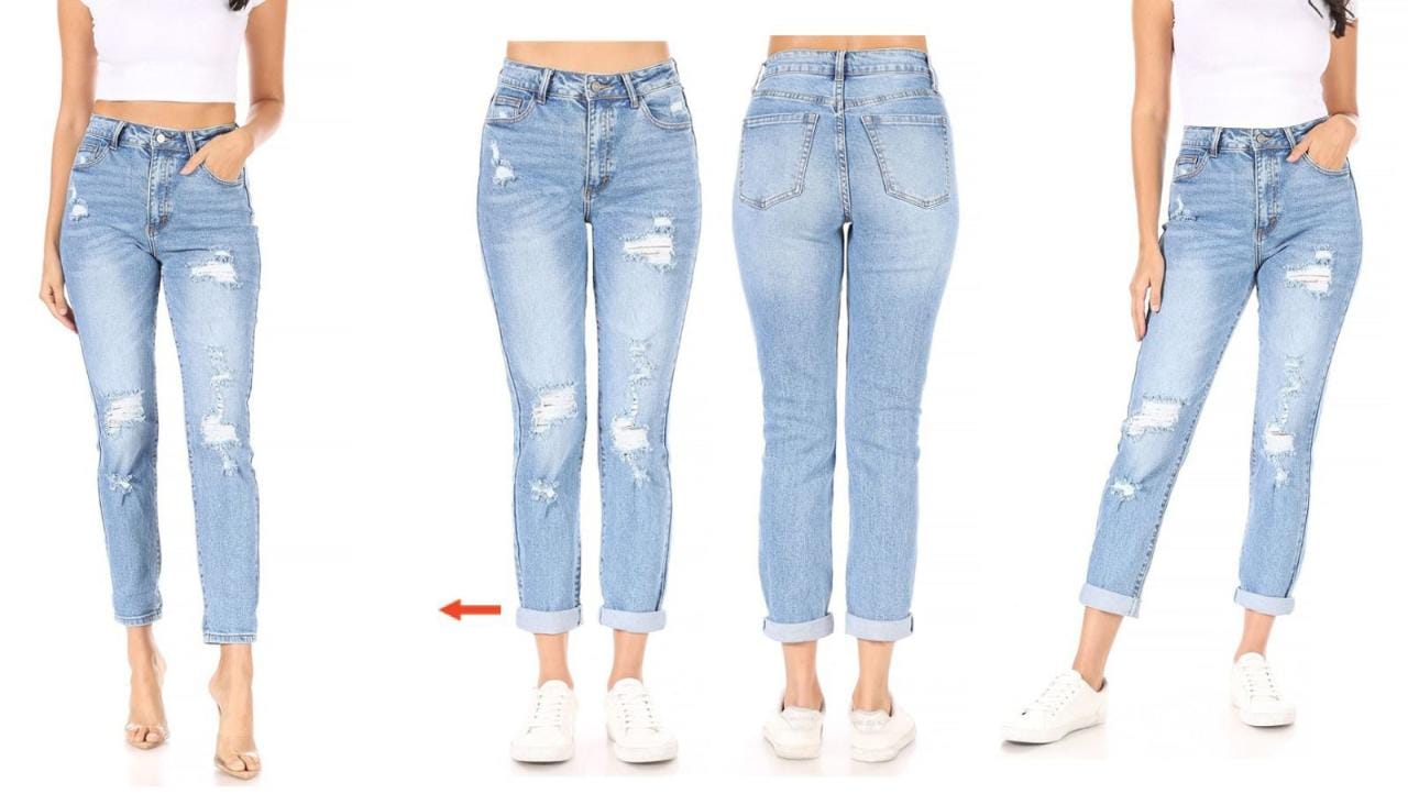 Jeans estilo mom roto