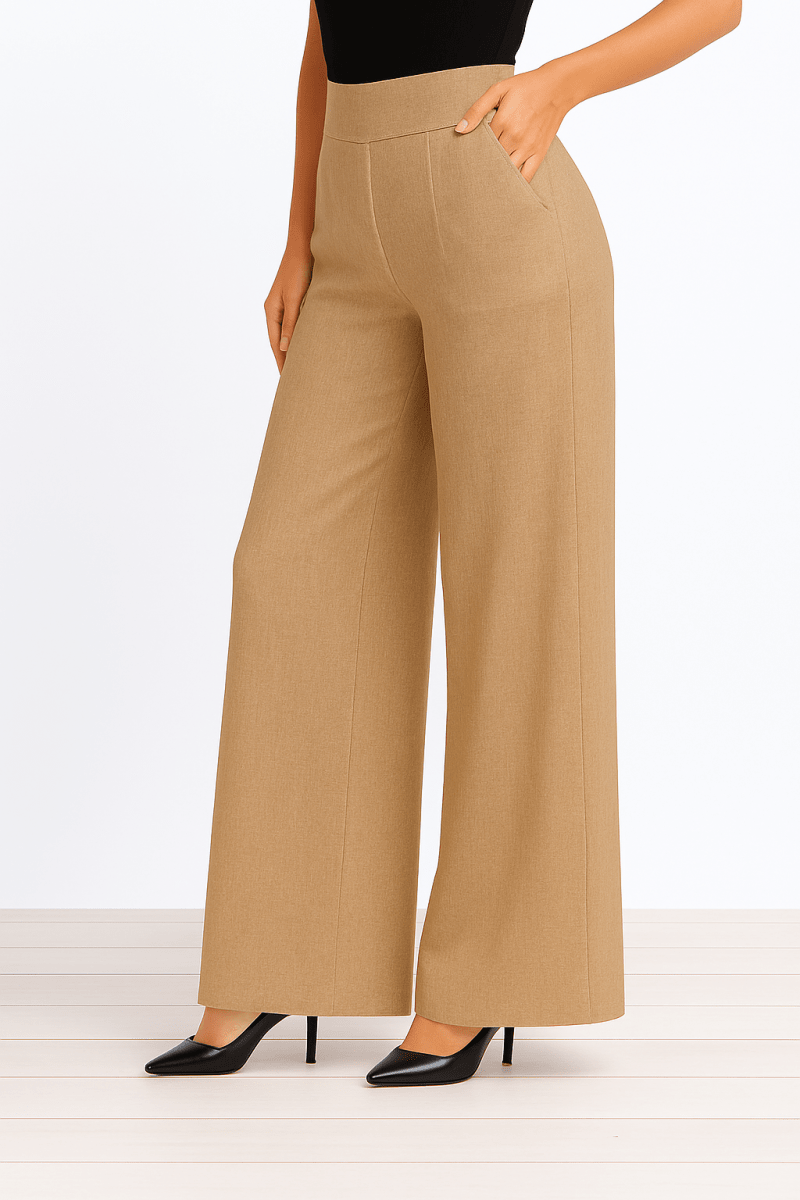 Palazzo fit perfecto beige con elástico - PA5065-BES