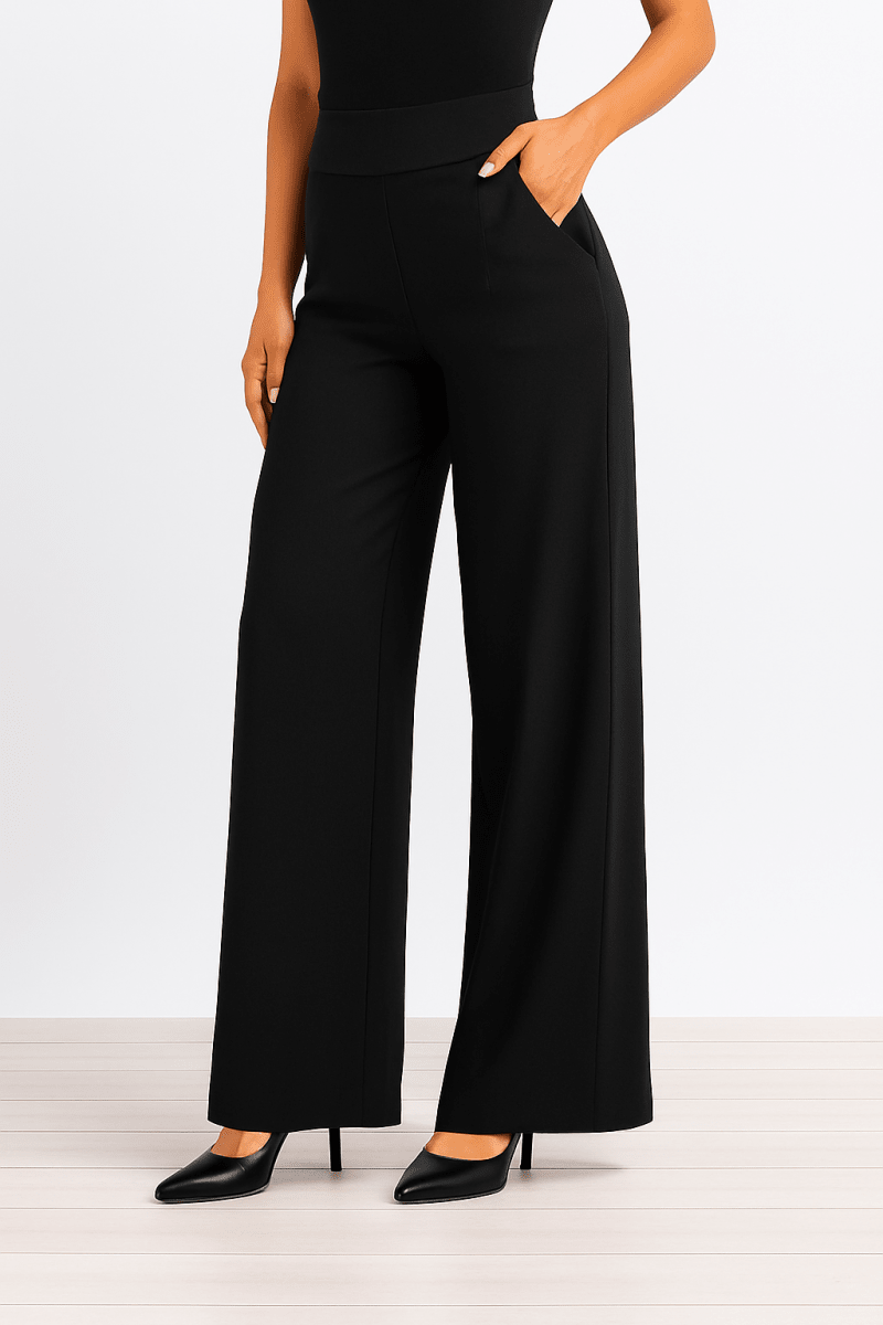 Palazzo fit perfecto negro con elástico - PA5058-NES