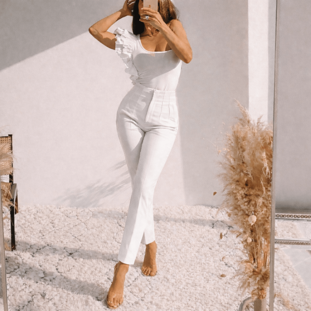 Pantalón Blanco con pinzas - PA1004-BLS