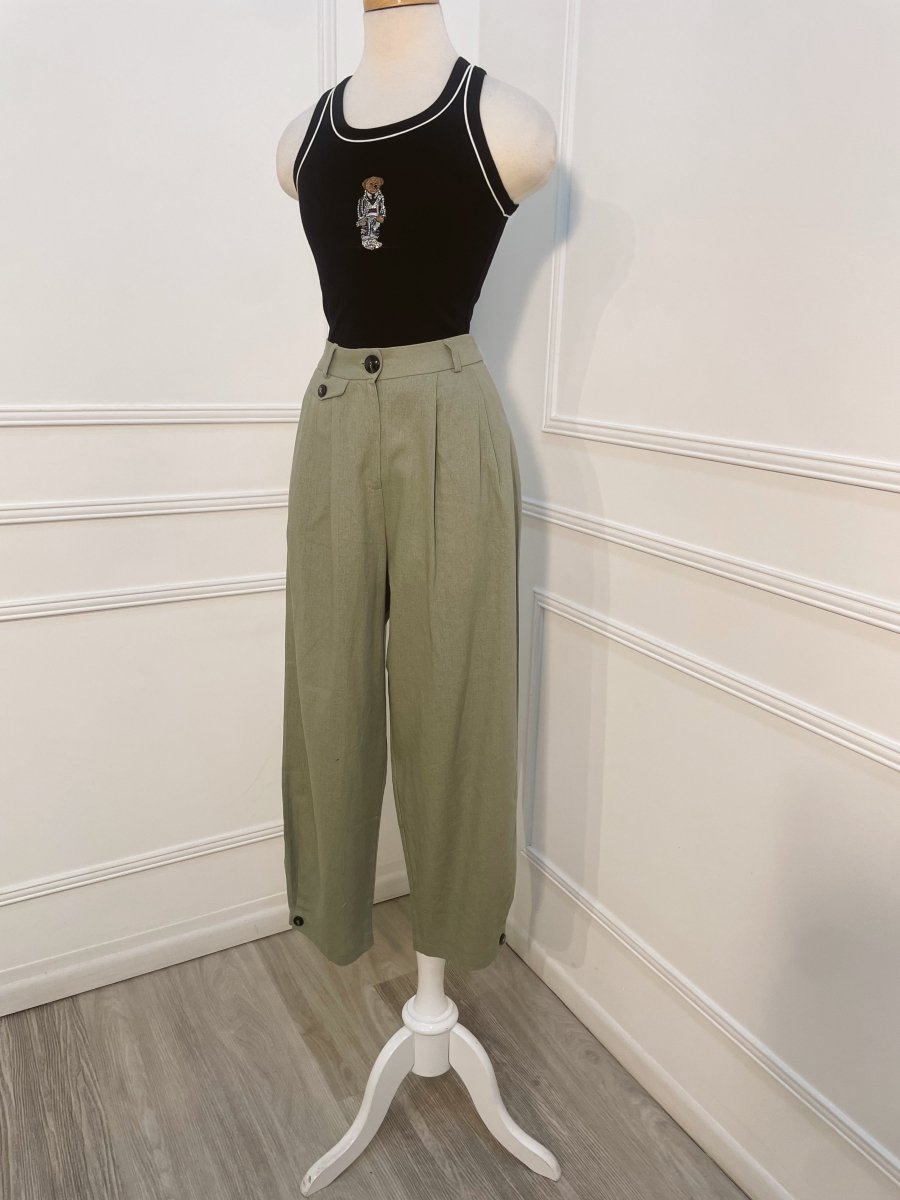 Pantalón Verde Lino - PA0976-VES