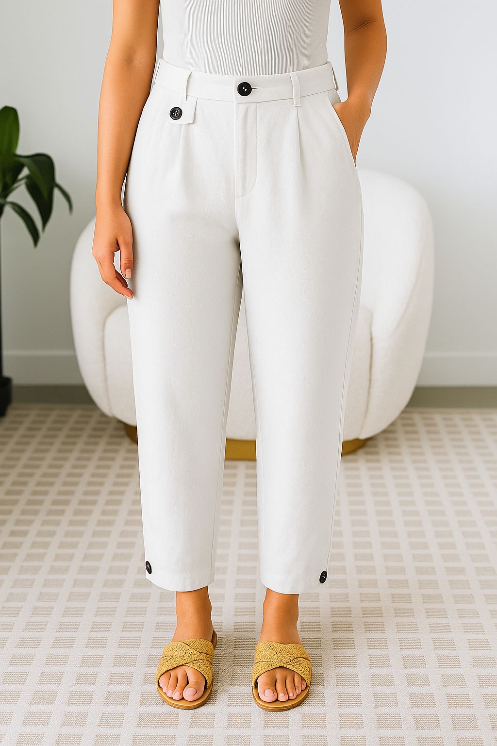 Pantalón Blanco Lino