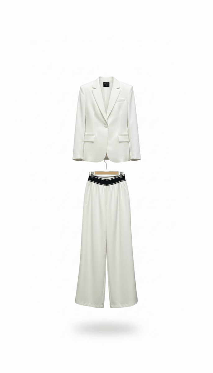 Set Blanco Blazer Pantalon - SE5220-BLS