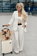 Set Blanco Blazer Pantalon - SE5220-BLS