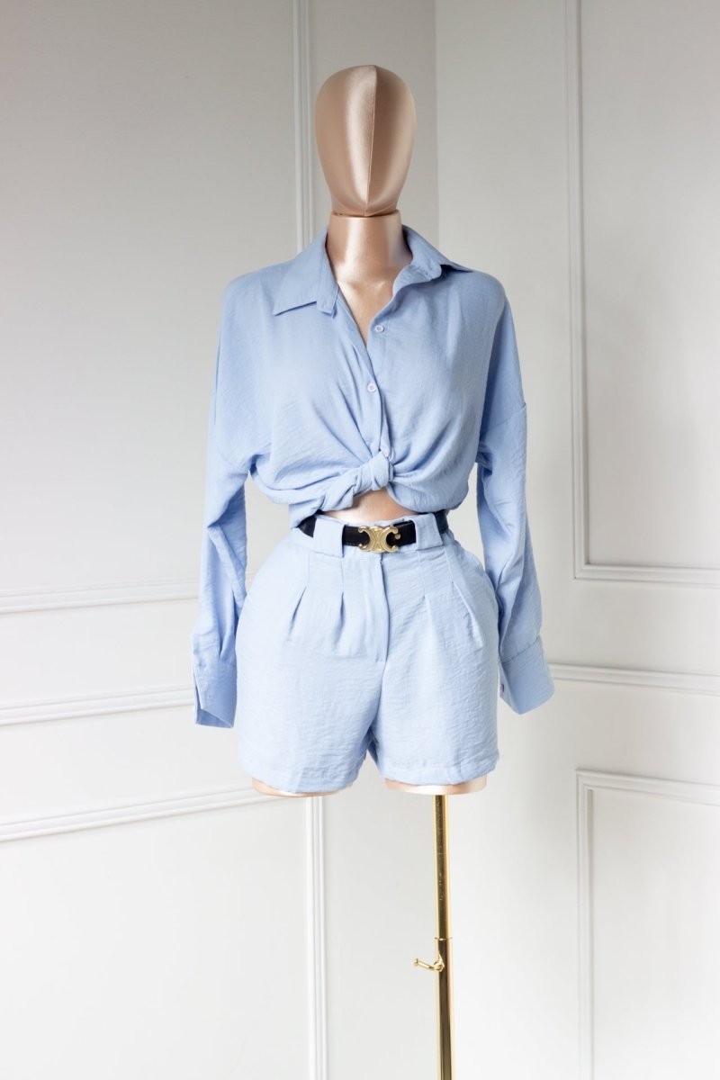 Set celeste camisera short - SE2413-AZS