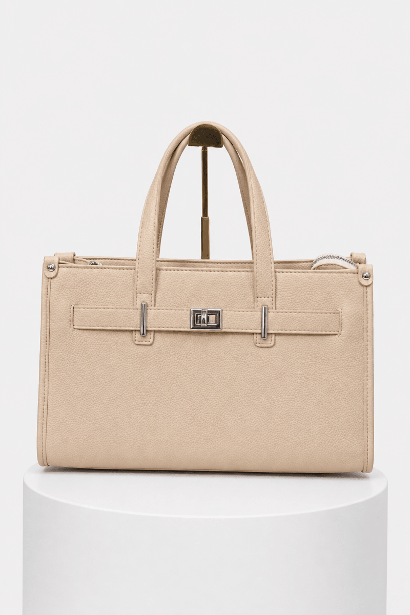 Set de bolso y billetera beige estructurado - BO0101-RS