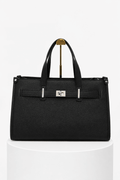 Set de bolso y billetera negro estructurado - BO0101-NE