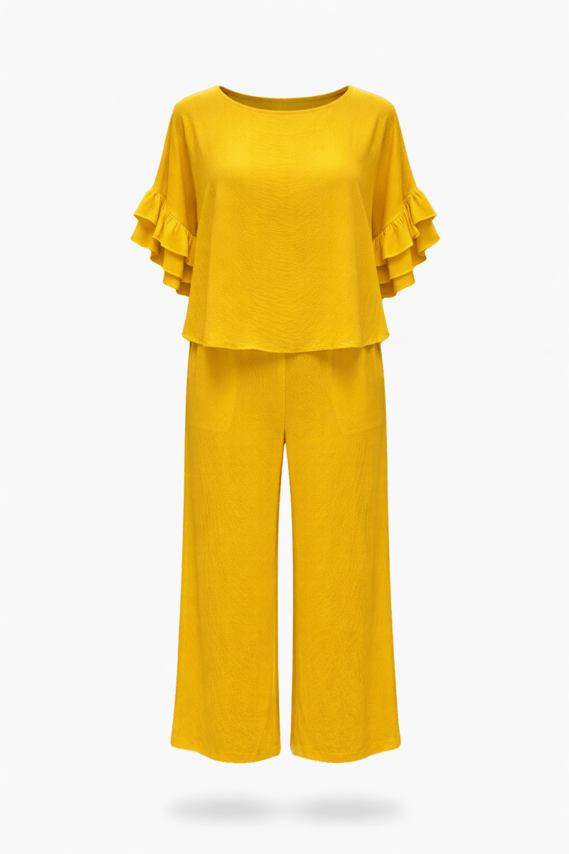 Set Mostaza blusa pantalon - SE0534-MOS