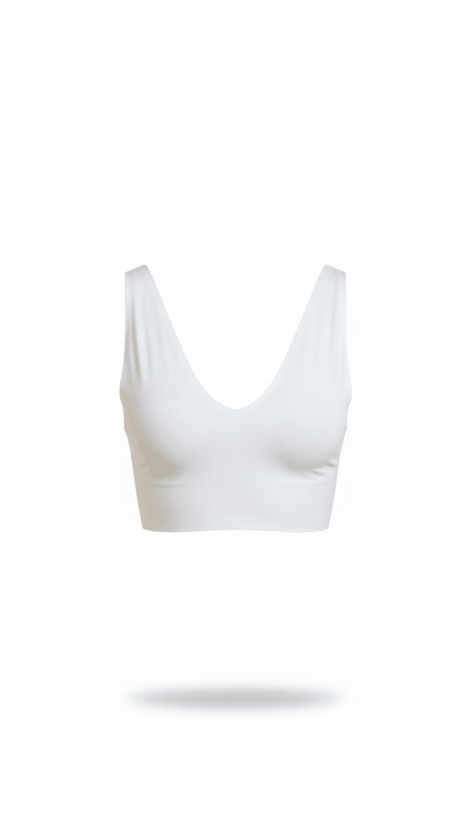 Top blanco cuello V corte laser - BL0917-BLSM