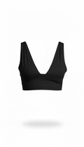 Top negro cuello V corte laser - BL0917-NS