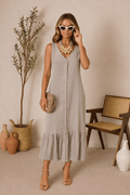 Vestido 100% algodón gris - VEPAMU-GRS