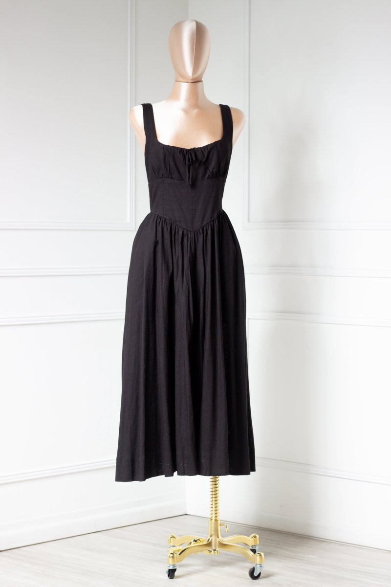 Vestido Negro largo tirante grueso - VE2002-NES