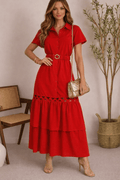 Vestido rojo corte A - VE1243-ROS